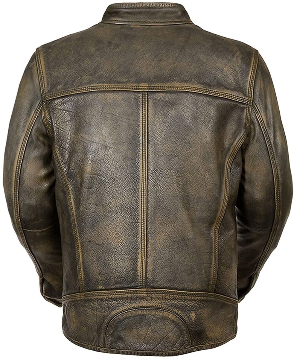 Motorcycle Real Cow Leather Jacket for Moto Biker – HDJ