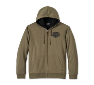 Bar & Shield Sherpa Full Zip Hoodie - Grape Leaf