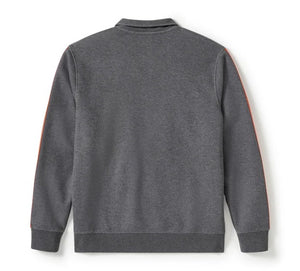 Essential Fleece Zip Front Track Jacket - Charcoal Grey Heather