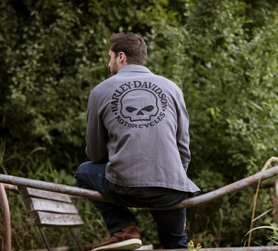 Men's Willie G Skull Casual Jacket - blackened pearl
