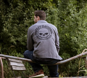 Men's Willie G Skull Casual Jacket - blackened pearl