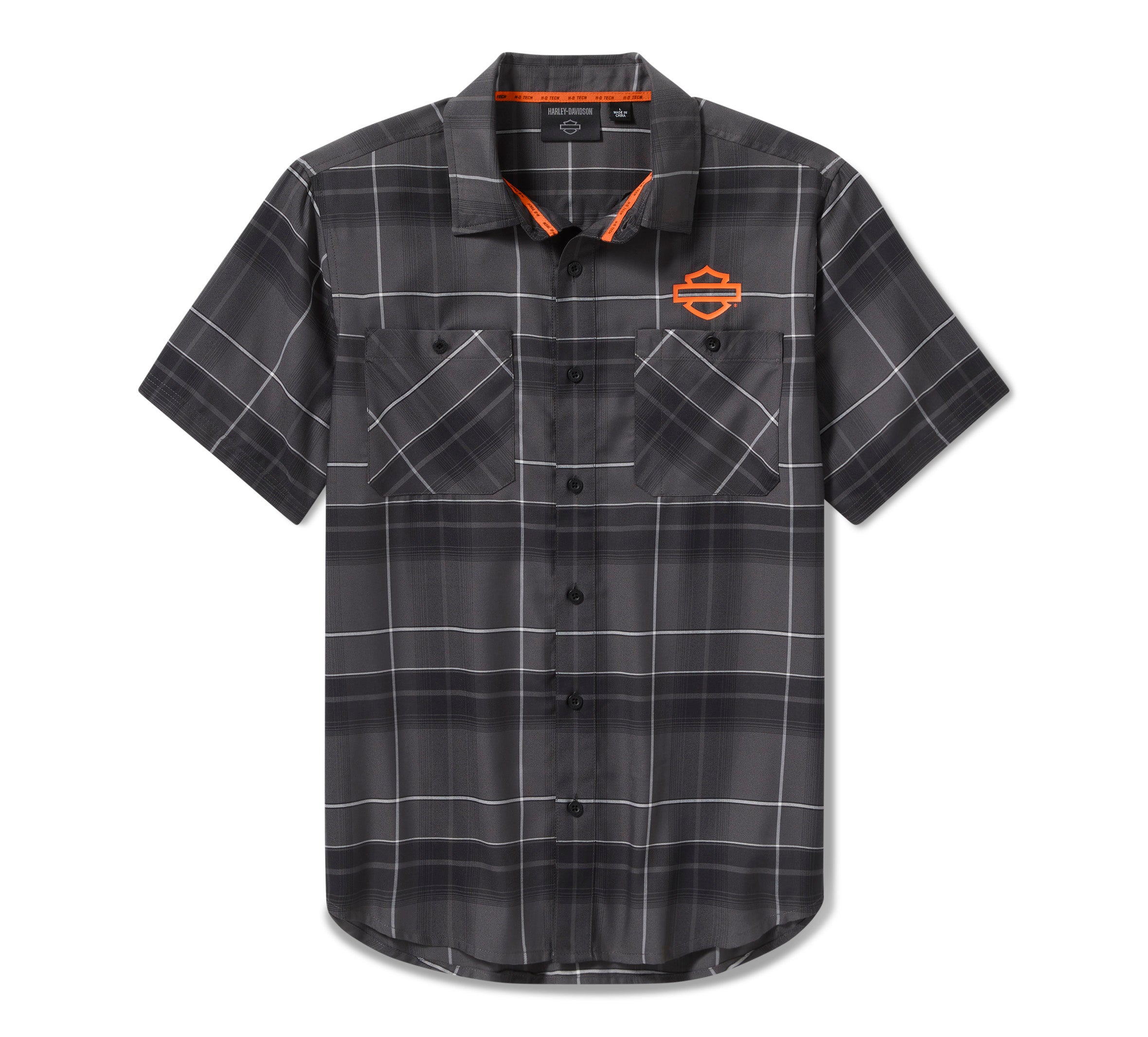 Men's H-D TECH Coolmax Plaid Shirt - Plaid - Asphalt & Harley Black – HDJ