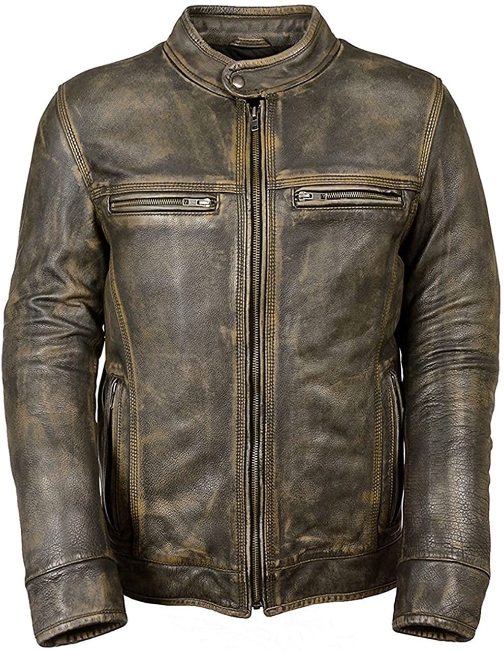Motorcycle Real Cow Leather Jacket for Moto Biker – HDJ