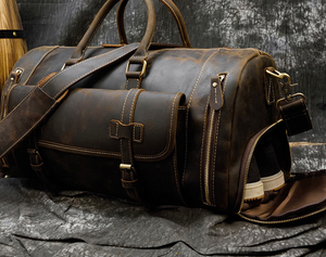 Zee Leather - Retro Crazy Horse Leather Men's Travel Bag