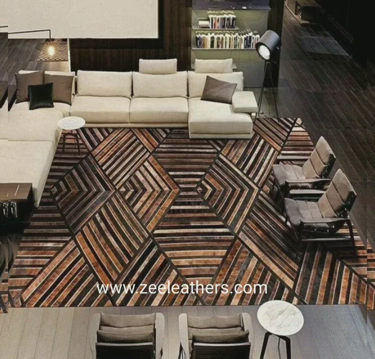 New Handmade Cowhide Patchwork Rug | Leather Area Rug Large Cow Hide Carpet Hair On, Decorative Cowhide Rug