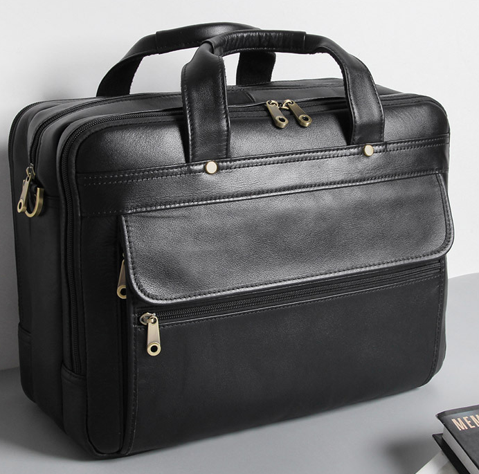 Zee Leather Men's Top Layer Cowhide Retro Business Bag