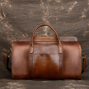 Zee Leather - Vegetable Tanned Leather Large-Capacity Travel Bag Head Layer Cowhide Business Men'S Business Bag