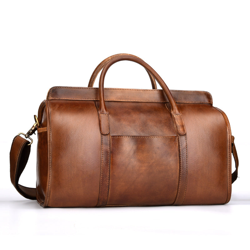 Zee Leather - Vegetable Tanned Leather Large-Capacity Travel Bag Head Layer Cowhide Business Men'S Business Bag