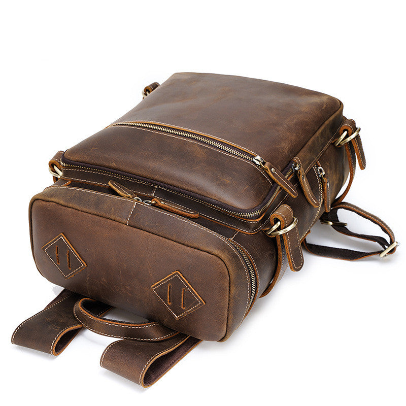Zee Leather - Retro Crazy Horse Leather Men's Large Capacity 16-inch Computer Bag