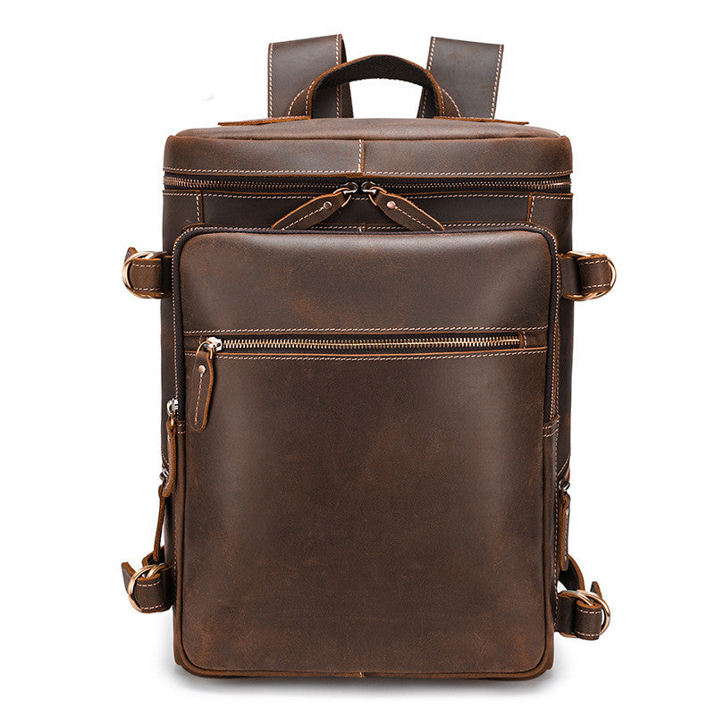 Zee Leather - Retro Crazy Horse Leather Men's Large Capacity 16-inch Computer Bag