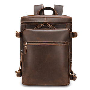 Zee Leather - Retro Crazy Horse Leather Men's Large Capacity 16-inch Computer Bag