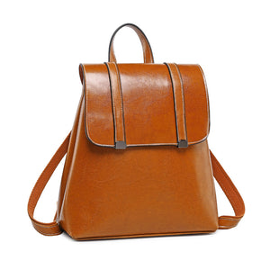 Zee Leather - Leather Handbags Leisure Travel Backpack Simple Fashion Oil Wax Leather