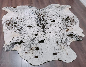 Premium Quality Real Tricolor Cowhide Rug Leather/ Cow Skin Area Rug Hair on Leather Hide 6 ft X 6 ft - 36 x 36 sq.ft Approx. (Tricolor 16)