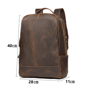 Zee Leather - Leather men's backpack leather travel backpack