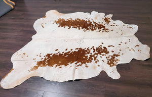 Premium Quality Real Tricolor Cowhide Rug Leather/ Cow Skin Area Rug Hair on Leather Hide 6 ft X 6 ft - 36 x 36 sq.ft Approx. (Tricolor 19)