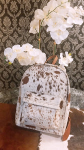 Zee Leather Natural Cowhide Backpack | 100% Real Hair On Cowhide Leather Backpack | Cowhide Shoulder Bag | Hair on Leather Backpack
