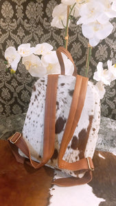 Zee Leather Natural Cowhide Backpack | 100% Real Hair On Cowhide Leather Backpack | Cowhide Shoulder Bag | Hair on Leather Backpack