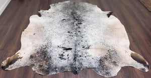 Premium Quality Real Tricolor Cowhide Rug Leather/ Cow Skin Area Rug Hair on Leather Hide 6.5 ft X 6.5 ft - 36 x 36 sq.ft Approx. (Tricolor 23)