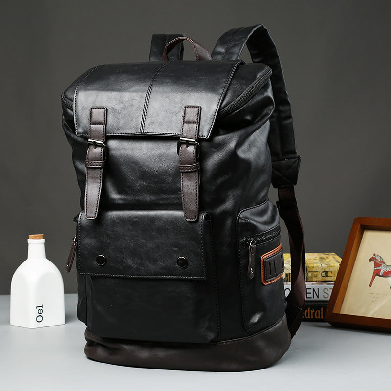 Zee Leather - Men's Leather High Quality Backpack Youth Travel School Laptop Bags