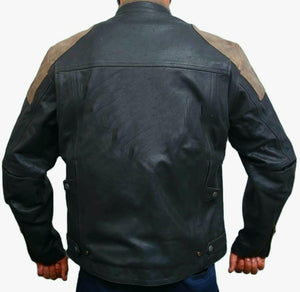 Real Cow Leather Motorcycle Jacket Black & Brown for Men