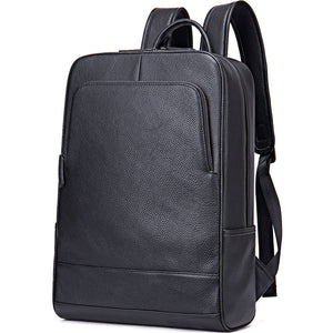 Zee Leather - Men's New Leather Backpack Business 15.6-inch Computer Bag