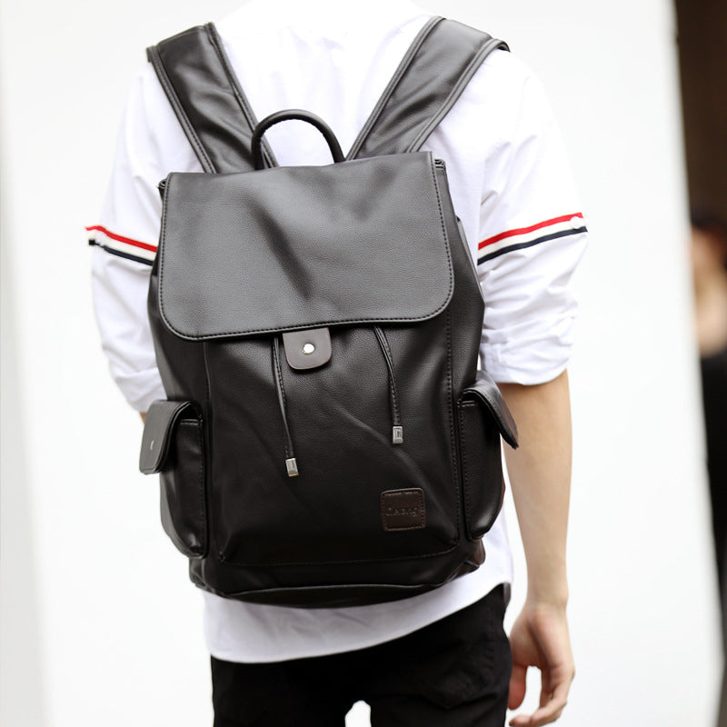 Zee Leather - Shoulder bag men's leather business trend flip backpack, student bag, men's travel bag