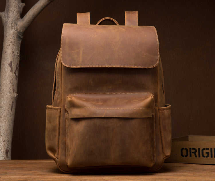 Zee Leather - Crazy Horse Men backpack Leather cowhide leather luggage