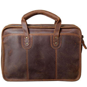 Zee Leather Men's Handmade Leather Laptop Bag Luggage