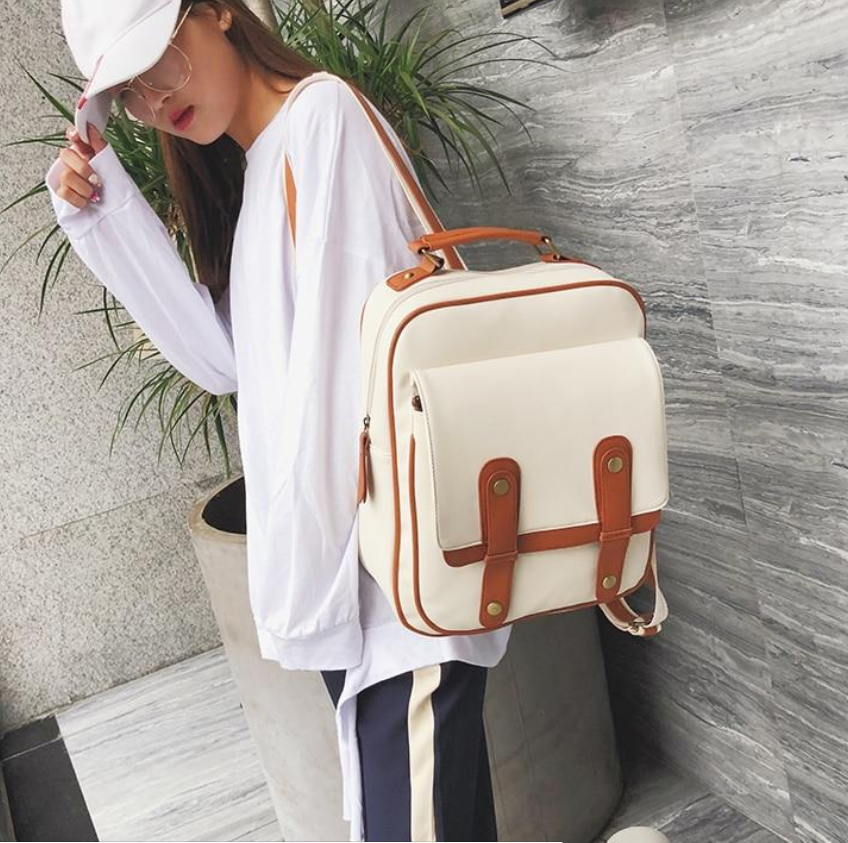 Zee Leather - Vintage British shoulder bag female New Wild soft leather simple college wind large capacity student bag