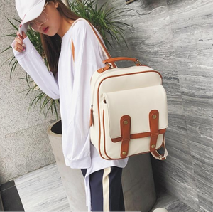 Zee Leather - Vintage British shoulder bag female New Wild soft leather simple college wind large capacity student bag