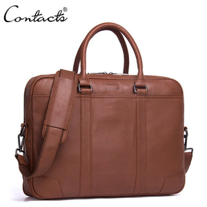 Zee Leather - Men's business briefcase leather shoulder bag for a portable bag