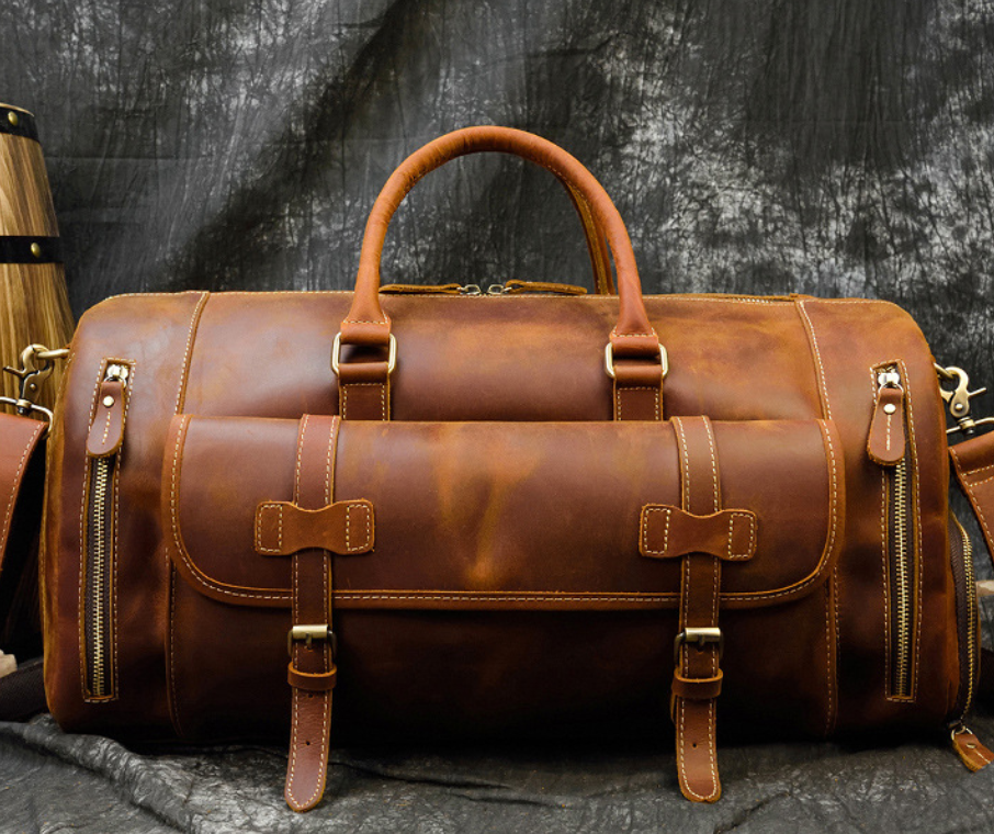 Zee Leather - Retro Crazy Horse Leather Men's Travel Bag