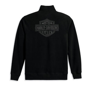 Men's Bar & Shield 1/4 Zip Pullover - Black Beauty