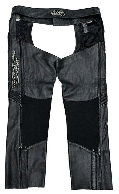 Vintage Men's Harley-Davidson Deluxe Black Leather Chaps