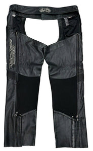 Vintage Men's Harley-Davidson Deluxe Black Leather Chaps