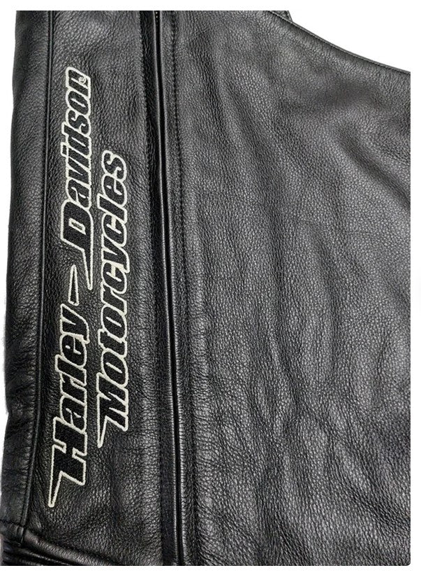 Vintage Men's Harley-Davidson Deluxe Black Leather Chaps