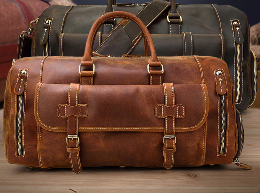 Zee Leather - Retro Crazy Horse Leather Men's Travel Bag
