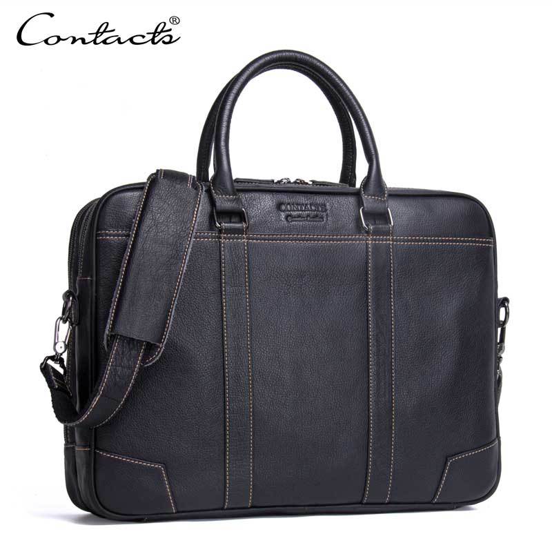Zee Leather - Men's business briefcase leather shoulder bag for a portable bag