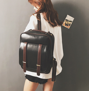 Zee Leather - Vintage British shoulder bag female New Wild soft leather simple college wind large capacity student bag