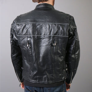 Men's Leather Vented Scooter Motorbike Leather Jacket