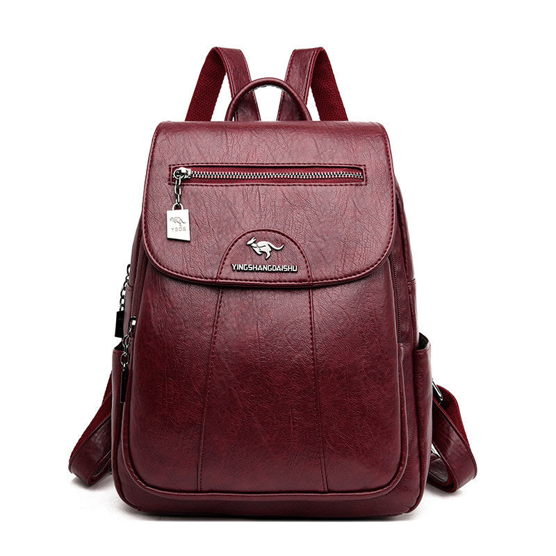 Zee Leather Anti-theft soft leather wild travel bag