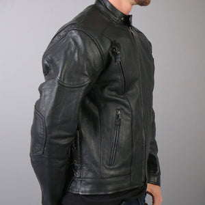 Men's Vented Motorbike Leather Jacket