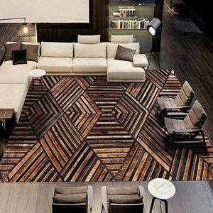 New Handmade Cowhide Patchwork Rug | Leather Area Rug Large Cow Hide Carpet Hair On, Decorative Cowhide Rug