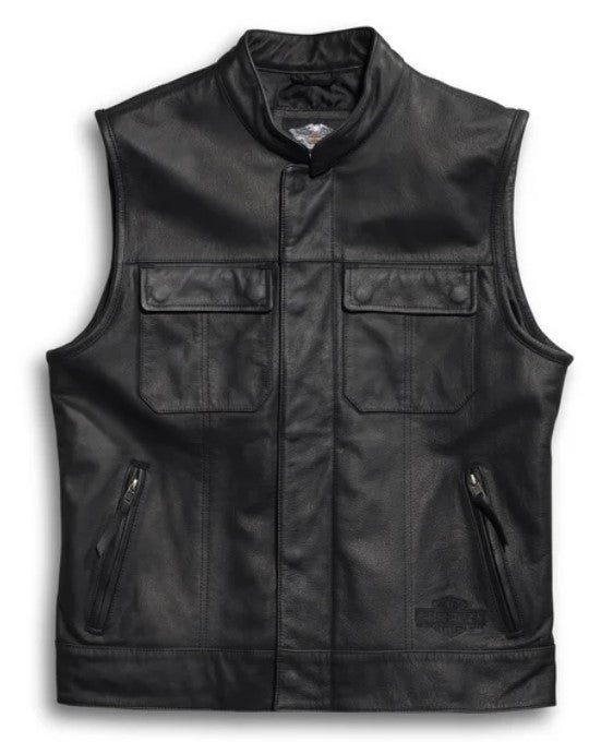Harley Davidson Men's Foster Reflective Leather Vest