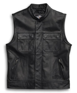 Harley Davidson Men's Foster Reflective Leather Vest