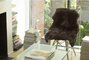 New Genuine Sheepskin Rug, Thick Soft Luxurious Wool, Fur Area, Fluffy Thick Carpet, Decorative Rug, Approximately 2x3 ft (Chocolate)