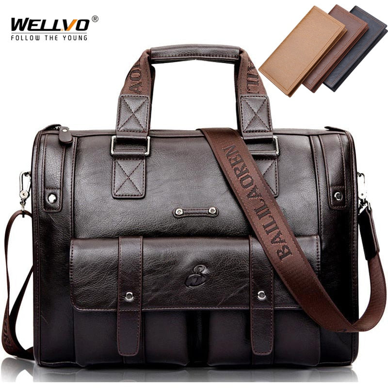Zee Leather – Men’s Leather Black Briefcase Business Handbag Messenger Bags Male Vintage Shoulder Bag Large Laptop Travel Bags