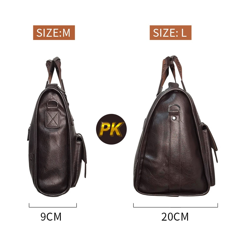Zee Leather – Men’s Leather Black Briefcase Business Handbag Messenger Bags Male Vintage Shoulder Bag Large Laptop Travel Bags