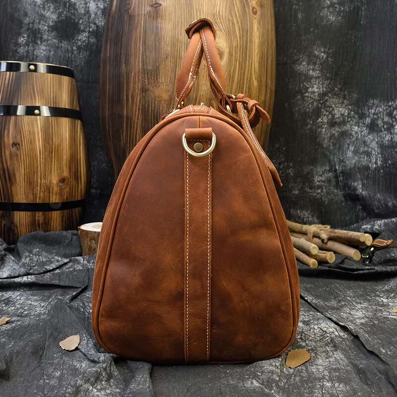 Zee Leather New Fashion Brand Designer Business Trip Travel Bag For Man Outdoor Genuine Leather Shoe Duffle Bag Male Coffee Black