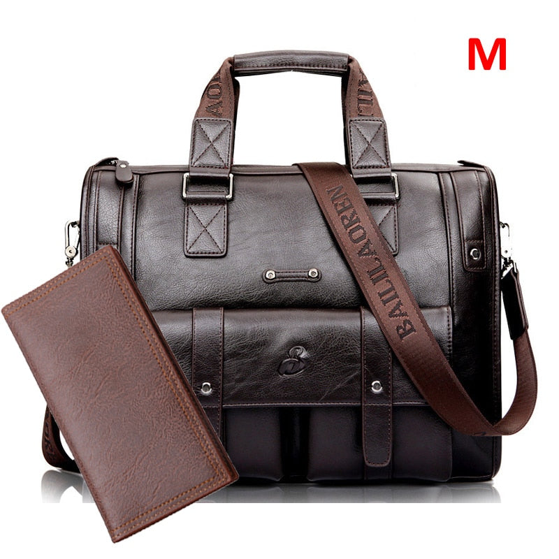 Zee Leather – Men’s Leather Black Briefcase Business Handbag Messenger Bags Male Vintage Shoulder Bag Large Laptop Travel Bags